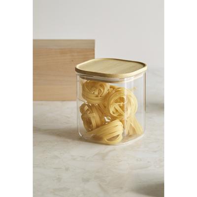 Остальные предметы ЯЯЯ Банка для хранения квадратная glass bamboo, 1,5 л арт. SS0000165