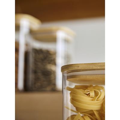 Остальные предметы ЯЯЯ Банка для хранения квадратная glass bamboo, 1,5 л арт. SS0000165