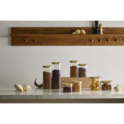 Остальные предметы ЯЯЯ Банка для хранения квадратная glass bamboo, 1,9 л арт. SS0000162