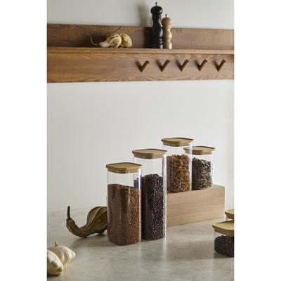 Остальные предметы ЯЯЯ Банка для хранения квадратная glass bamboo, 1,9 л арт. SS0000162