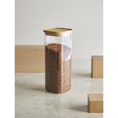 Остальные предметы ЯЯЯ Банка для хранения квадратная glass bamboo, 1,9 л арт. SS0000162
