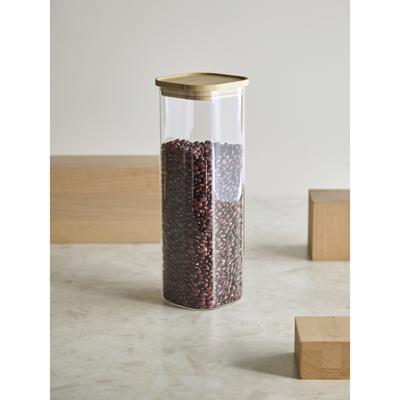 Остальные предметы ЯЯЯ Банка для хранения квадратная glass bamboo, 2,2 л арт. SS0000163