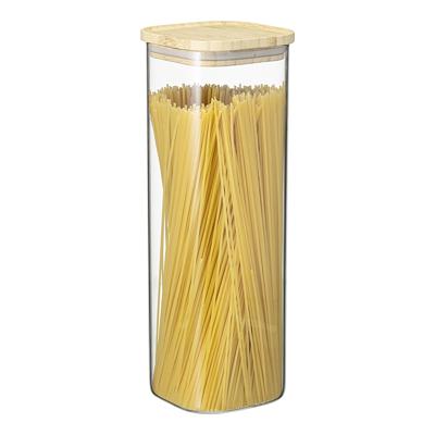 Остальные предметы ЯЯЯ Банка для хранения квадратная glass bamboo, 2,2 л арт. SS0000163