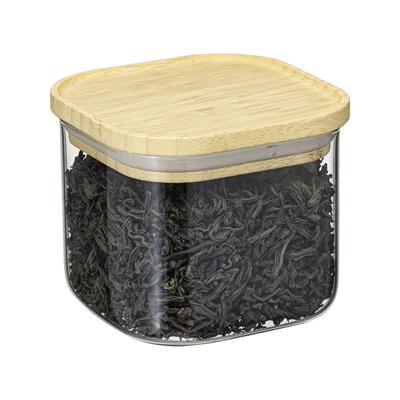 Остальные предметы ЯЯЯ Банка для хранения квадратная glass bamboo, 600 мл арт. SS0000158