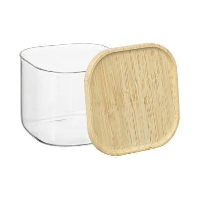 Остальные предметы ЯЯЯ Банка для хранения квадратная glass bamboo, 600 мл арт. SS0000158