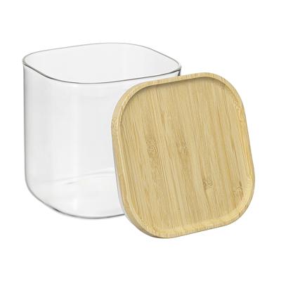 Остальные предметы ЯЯЯ Банка для хранения квадратная glass bamboo, 800 мл арт. SS0000159