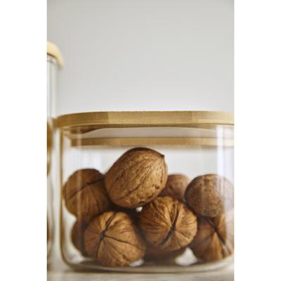 Остальные предметы ЯЯЯ Банка для хранения квадратная glass bamboo,1 л арт. SS0000164