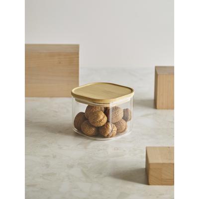 Остальные предметы ЯЯЯ Банка для хранения квадратная glass bamboo,1 л арт. SS0000164