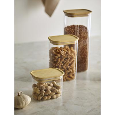 Остальные предметы ЯЯЯ Банка для хранения прямоугольная glass bamboo, 2 л арт. SS0000169