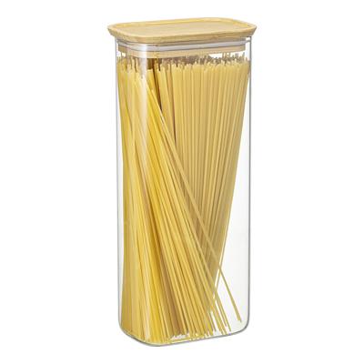 Остальные предметы ЯЯЯ Банка для хранения прямоугольная glass bamboo, 2 л арт. SS0000169