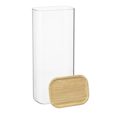 Остальные предметы ЯЯЯ Банка для хранения прямоугольная glass bamboo, 2 л арт. SS0000169