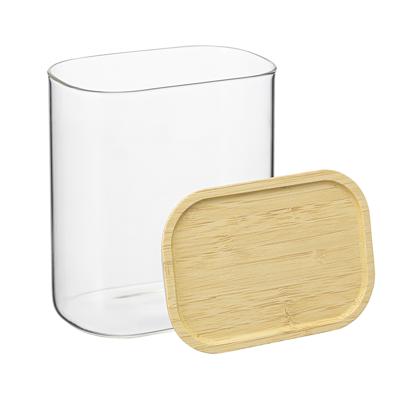 Остальные предметы ЯЯЯ Банка для хранения прямоугольная glass bamboo, 950 мл арт. SS0000167