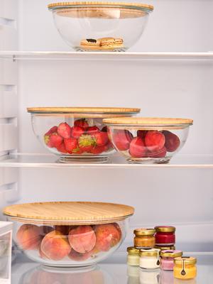 Остальные предметы ЯЯЯ Набор из 4-х стеклянных мисок eco store с крышками из бамбука арт. SS0000282