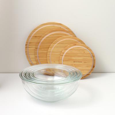 Остальные предметы ЯЯЯ Набор из 4-х стеклянных мисок eco store с крышками из бамбука арт. SS0000282