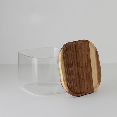 Остальные предметы ЯЯЯ Банка для хранения квадратная glass acacia,1 л арт. SS0000345