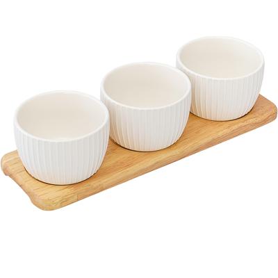Чаша ЯЯЯ Набор из 3 чаш на деревянной подставке soft ripples, dual glazing, 200 мл арт. LJ000021