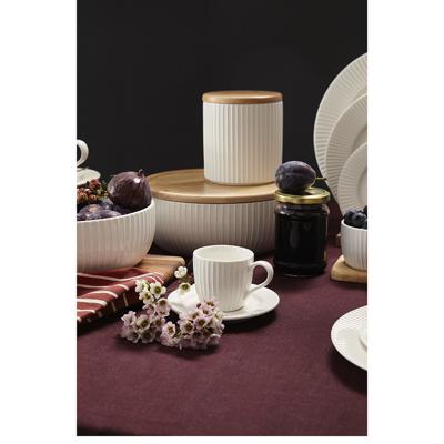 Набор посуды ЯЯЯ Салатник с крышкой из каучукового дерева soft ripples, dual glazing, D22 см арт. LJ000017