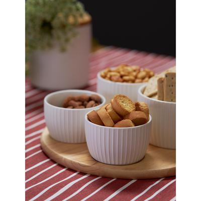 Набор посуды ЯЯЯ Менажница soft ripples, dual glazing, на деревянной подставке, 4 чаши арт. LJ0000342