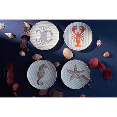Тарелка Tkano Набор из четырех тарелок aquarium из коллекции sea treasures, D21,5 см арт. TK24-TW_PL0003