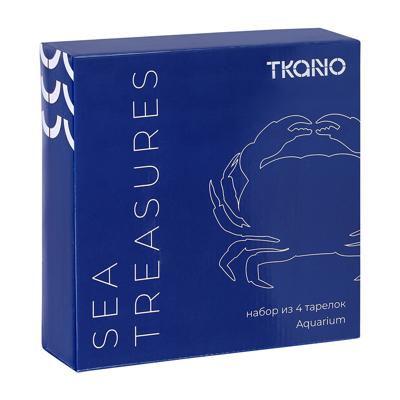 Тарелка Tkano Набор из четырех тарелок aquarium из коллекции sea treasures, D21,5 см арт. TK24-TW_PL0003