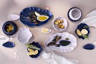 Набор посуды Tkano Блюдо сервировочное clams серого цвета из коллекции sea treasures арт. TK25-TW_SRV0006