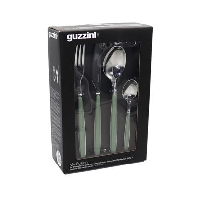 Набор посуды Guzzini Набор из 24 столовых приборов cutlery my fusion, оливковый арт. 110700175