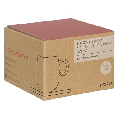 Чашка Tkano Набор из двух чашек с блюдцами бежевого цвета из коллекции essential, 120 мл арт. TK22-TW_TC0006