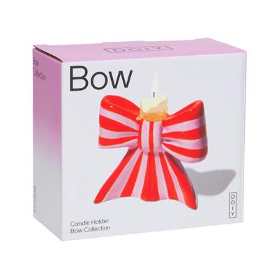 Декор Doiy Подсвечник bow, 11х12х5 см, красно-белый арт. DYCAHBOWL