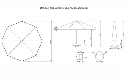 Зонт THEUMBRELA SEMSIYE EVI арт. 50-1011-25/TILT/S/2709