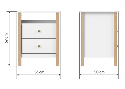 Мебель Ellipsefurniture Тумба прикроватная Classic (молочный) арт. CLMBSH02010199