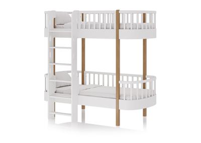 Кровать двухъярусная Ellipsefurniture Кровать двухъярусная Classic фронтальная лестница (белый) арт. CLMBDB01010199