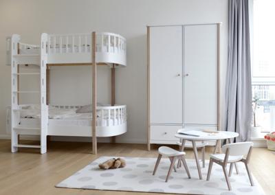 Кровать двухъярусная Ellipsefurniture Кровать двухъярусная Classic фронтальная лестница (белый) арт. CLMBDB01010199