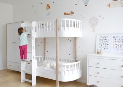 Кровать двухъярусная Ellipsefurniture Кровать двухъярусная Classic фронтальная лестница (белый) арт. CLMBDB01010199
