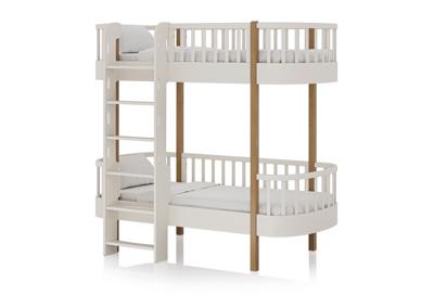 Кровать двухъярусная Ellipsefurniture Кровать двухъярусная Classic фронтальная лестница (молочный) арт. CLMBDB02010199