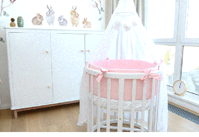 Аксессуар Ellipsefurniture Мягкие бортики для кроватки Ellipsebed (розовый, сатин) арт. EBABSK05992399