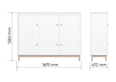 Мебель Ellipsefurniture Шкаф Classic низкий (молочный) арт. CLMBCA02020199