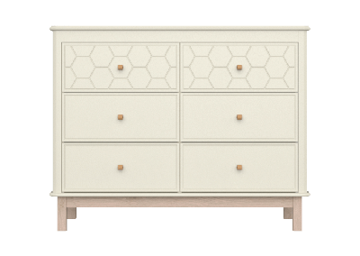 Мебель Ellipsefurniture Комод Classic 6 ящиков с фрезеровкой "Мозаика" (молочный) арт. CLMBCD02020196