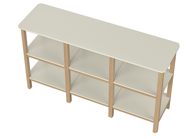 Стеллаж Ellipsefurniture Стеллаж Classic низкий (молочный) арт. CLMBCA02030199