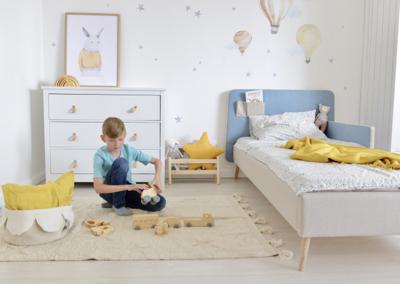 Кровать Ellipsefurniture Кровать подростковая Soft (бежевый/голубой) 90*200 см арт. KD010102010101