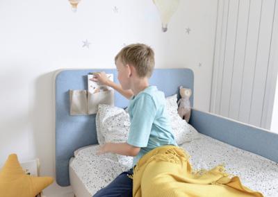 Кровать Ellipsefurniture Кровать подростковая Soft (бежевый/голубой) 90*200 см арт. KD010102010101