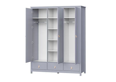Мебель Ellipsefurniture Шкаф Wood 3-х створчатый (серый) арт. WW010602020101