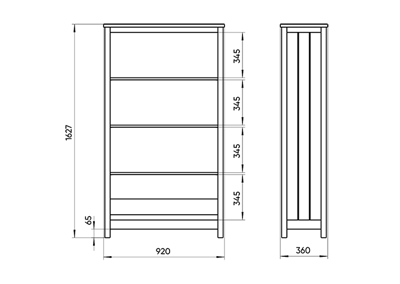 Мебель Ellipsefurniture Стеллаж Wood размер L (серый) арт. WW010402010101