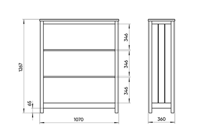 Мебель Ellipsefurniture Стеллаж Wood размер М (белый) арт. WW010401020101