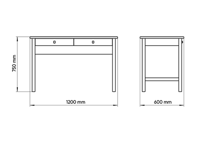 Мебель Ellipsefurniture Стол письменный Classic М2 60*120 см (белый) арт. CLMBSS01010103