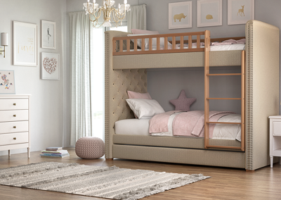 Кровать двухъярусная Ellipsefurniture Кровать двухъярусная Elit soft (бежевый) арт. ET010101020201