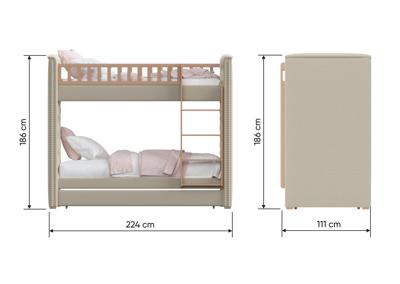 Кровать двухъярусная Ellipsefurniture Кровать двухъярусная Elit soft (бежевый) арт. ET010101020201