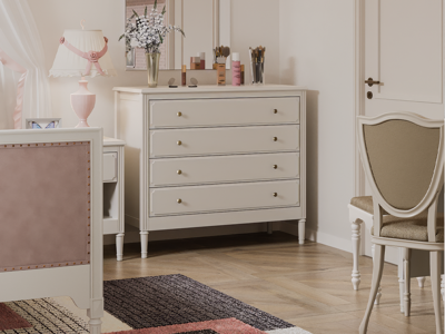 Мебель Ellipsefurniture Комод Elit 4 ящика (белый) арт. ET010201010101