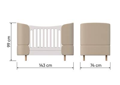 Кроватка-трансформер Ellipsefurniture Кроватка-трансформер KIDI Soft (розовый) арт. KD040103010190
