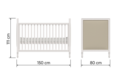 Мебель Ellipsefurniture Кроватка Elit (белый, серая ткань) арт. ET010101030701