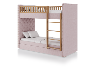 Кровать двухъярусная Ellipsefurniture Кровать двухъярусная Elit soft (розовый) арт. ET010110020501